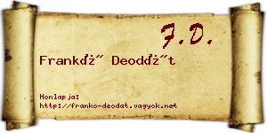 Frankó Deodát névjegykártya